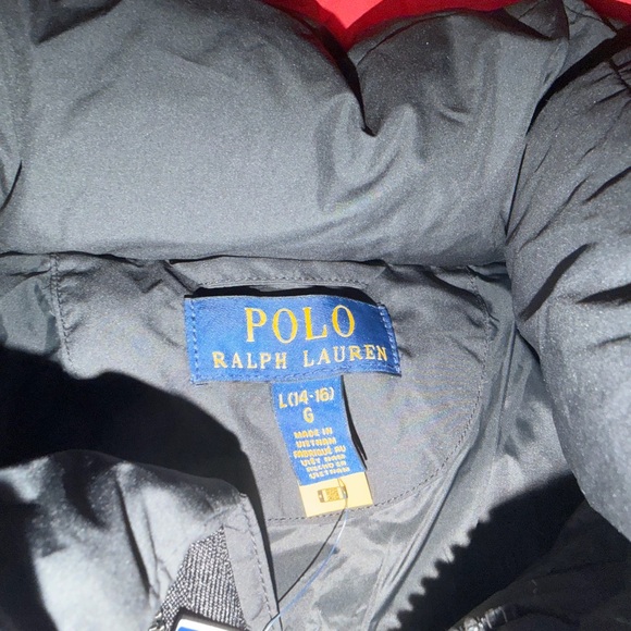 Boys Ralph Lauren Kids Black and Red Puffer Jacket brand new down jacket large - Picture 6 of 16